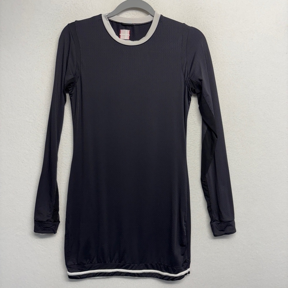 Kastel Denmark Long Sleeve Black White Sun SPF UPF 30+ Shirt Dress Coverup Small